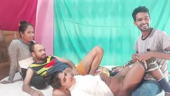Two Village Babes Getting Shared By Horny Guys In Wild Foursome