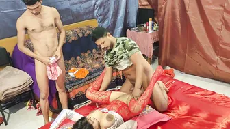 Desi Couple Enjoying Foreplay And Passionate Threesome At Home