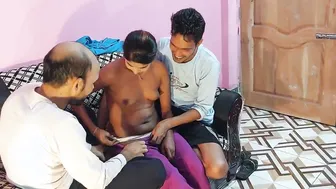 Horny Indian Wife Getting Fucked By Two Men In Bedroom