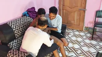 Horny Indian Wife Getting Fucked By Two Men In Bedroom