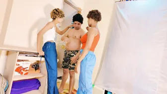 Young Stepsisters Trying Their First Threesome Together At Home