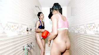 Shower Threesome With My GF And Her Naughty Stepsister