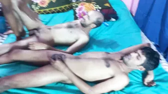 Village Threesome With My GF And Best Friend Tag Teaming