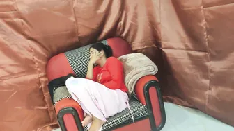 Four Desi Friends Fucking On The Sofa While One Girl Sleeps