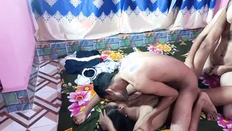 Bengali Couple Sharing Their Slutty Girlfriend In Bedroom Action