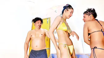 Two Village Babes Fighting Over My Cock In Bedroom Threesome