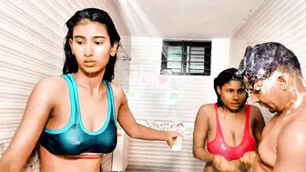 Husband Sharing His Wife With Their Slutty Maid In Threesome