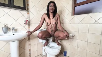 Tattooed Desi Girl Pissing Indoors And Outdoors Compilation