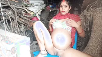 Pregnant Bihari Babe On Rooftop Fingering Her Wet Pussy Alone