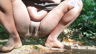 Married Aunty Pissing Outside Her Bathroom Door Fully Exposed