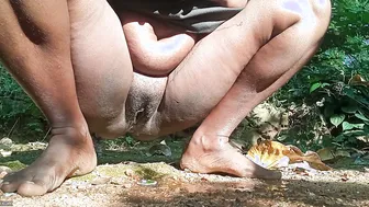 Married Aunty Pissing Outside Her Bathroom Door Fully Exposed