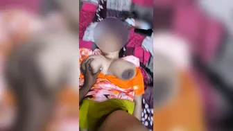 Married Aunty Bouncing Her Big Tits Hard Riding In Saree