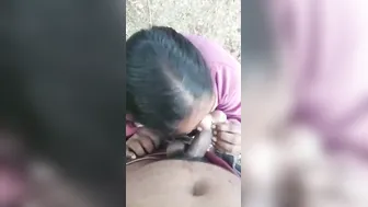Outdoor Blowjob From My Sexy Desi Aunty In The Village Garden