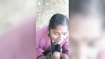 Outdoor Blowjob From My Sexy Desi Aunty In The Village Garden