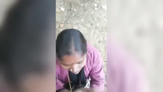 Outdoor Blowjob From My Sexy Desi Aunty In The Village Garden