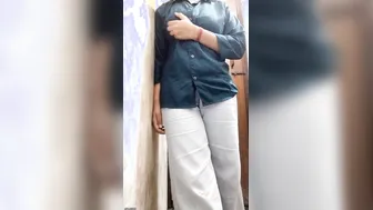 Indian Aunty Squeezing Her Big Boobs Enjoying Herself At Home