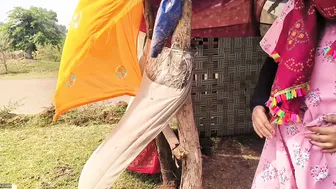 Neighbor Fucking Indian Aunty Outdoors Behind The Village Temple