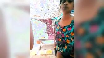 Naughty Indian Aunty Jerking And Sucking Him On The Rooftop