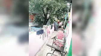 Naughty Indian Aunty Jerking And Sucking Him On The Rooftop