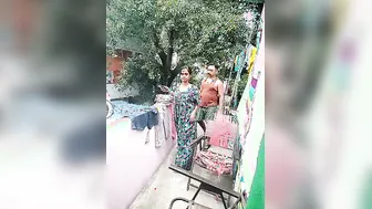 Naughty Indian Aunty Jerking And Sucking Him On The Rooftop