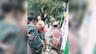 Naughty Indian Aunty Jerking And Sucking Him On The Rooftop