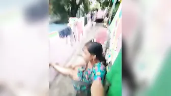 Naughty Indian Aunty Jerking And Sucking Him On The Rooftop