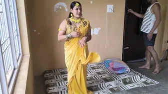 Shy Desi Babe Stripping And Teasing Me In Yellow Dress At Home