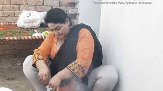 Village Aunty Caught On Camera During Her Morning House Routine