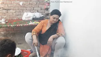 Village Aunty Caught On Camera During Her Morning House Routine