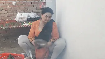 Village Aunty Caught On Camera During Her Morning House Routine