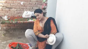Village Aunty Caught On Camera During Her Morning House Routine