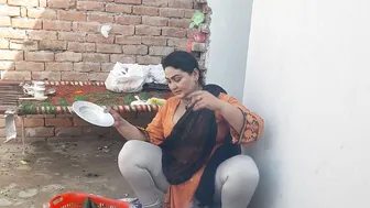 Village Aunty Caught On Camera During Her Morning House Routine