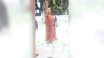 Neighbor Aunty Caught On Camera Showing Pussy And Ass Under Her