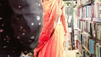 Naughty Aunty Seducing Young Guy In Library Before Riding Him