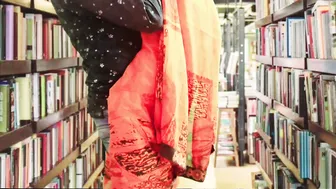 Naughty Aunty Seducing Young Guy In Library Before Riding Him