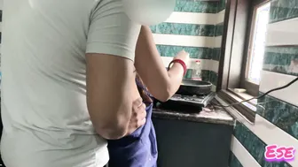 Aunty Relieving Me With Her Mouth And Hands In The Kitchen
