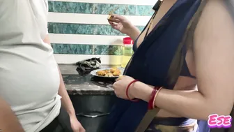 Aunty Relieving Me With Her Mouth And Hands In The Kitchen