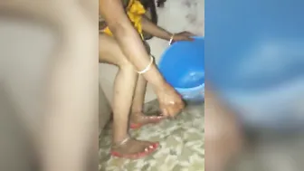Recording My Aunty Cleaning Her Wet Pussy Right After We Fucked