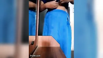 Indian Aunty Changing Saree Showing Her Body To The Camera Now