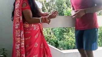 Balcony Aunty Seduced And Fucked Against The Wall By Stranger