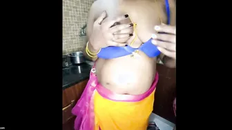 Tamil Aunty Massaging Her Puffy Nipples Talking Dirty In Blouse
