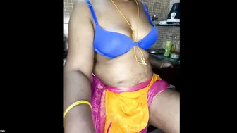 Tamil Aunty Massaging Her Puffy Nipples Talking Dirty In Blouse