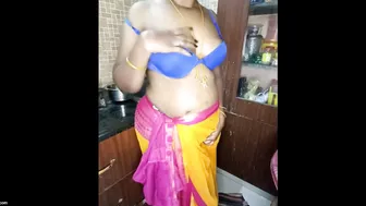 Tamil Aunty Massaging Her Puffy Nipples Talking Dirty In Blouse