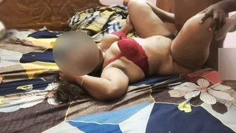 Curvy Indian Aunty With Big Tits Bouncing In Red Bikini Top