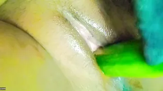 Spreading Oiled Slick Pussy Fucking Tight Desi Aunty Deeply