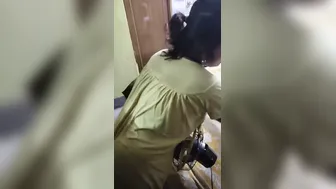 Naughty Aunty Teasing While Cleaning House In Tight Dress