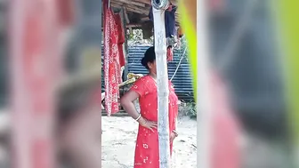 Naughty Aunty Scratching Her Itchy Pussy Outside In Nightie