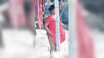 Naughty Aunty Scratching Her Itchy Pussy Outside In Nightie