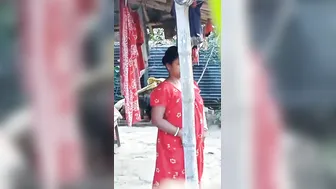 Naughty Aunty Scratching Her Itchy Pussy Outside In Nightie