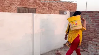 Village Housewife Aunty Working At Home In Tight Dress Vlog